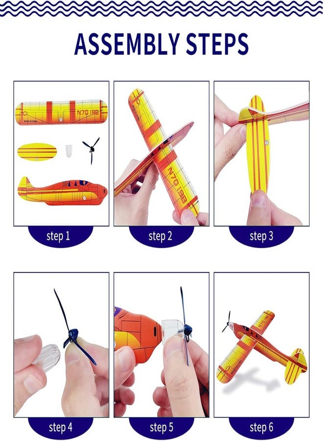 مجموعة طائرات شراعية إسفنجية من IJRPLM، 12 قطعة، ألعاب طائرات 8 بوصة، 12 تصميمًا مختلفًا، ألعاب طيران خارجية معبأة بشكل فردي، هدايا حفلات للأولاد من 8 إلى 12 عامًا (12 قطعة) - Image 4